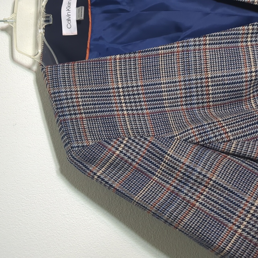 Calvin Klein Women’s Blazer Suit‎ Jacket NWT Plaid Dark Academia Professor 14W - Picture 8 of 16